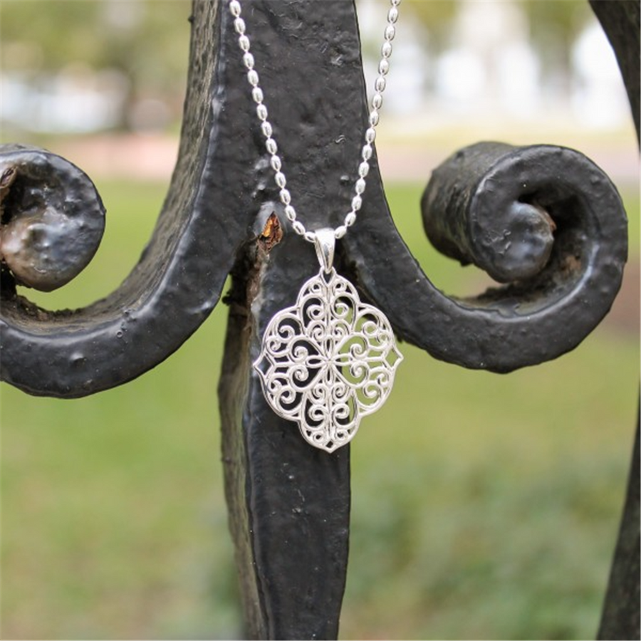 Southern Gates Sterling Silver Filigree Oblong Pendant