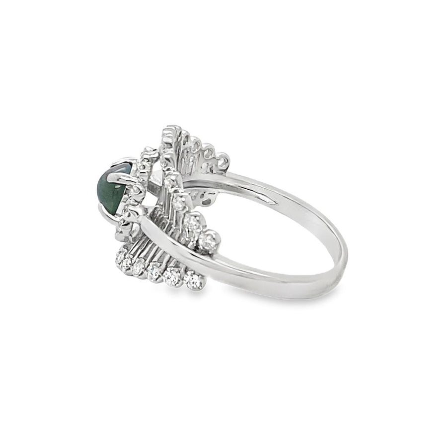 Cat's Eye Alexandrite and Diamond Ring