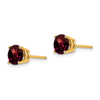 14k 6mm Garnet Checker Earrings