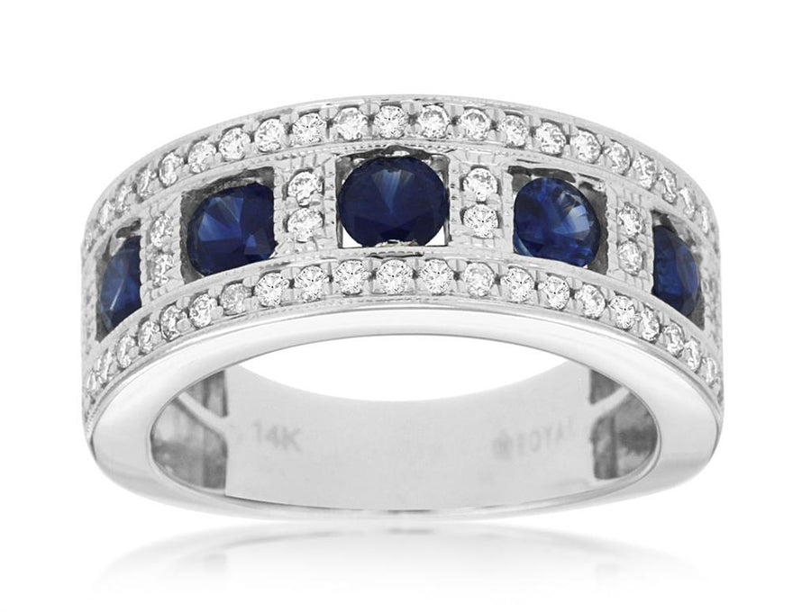 Lady's White 14 Karat Milgrain/Polished Square Illusion 5-Halo Band Fa