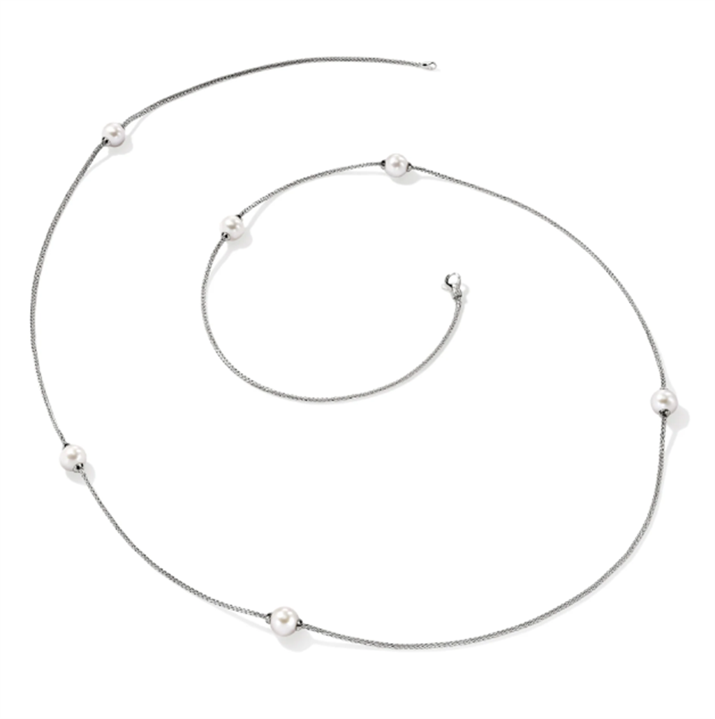 Sterling Silver JH Essentials 1.8mm Pearl Station Necklace John Hardy