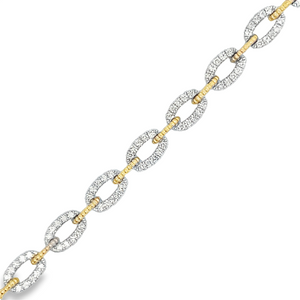 Two Tone Diamond Line Bracelet