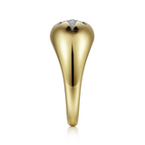 Gabriel & Co. Fashion 14K Yellow Gold Domed Diamond Star Ring