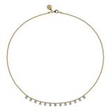 Gabriel & Co. Fashion 14K Yellow Gold Diamond Drop Station Necklace