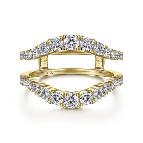 Baguette Diamond Ring Guard in 14K Solid Gold, Under Ring Enhancer - Abhika  Jewels