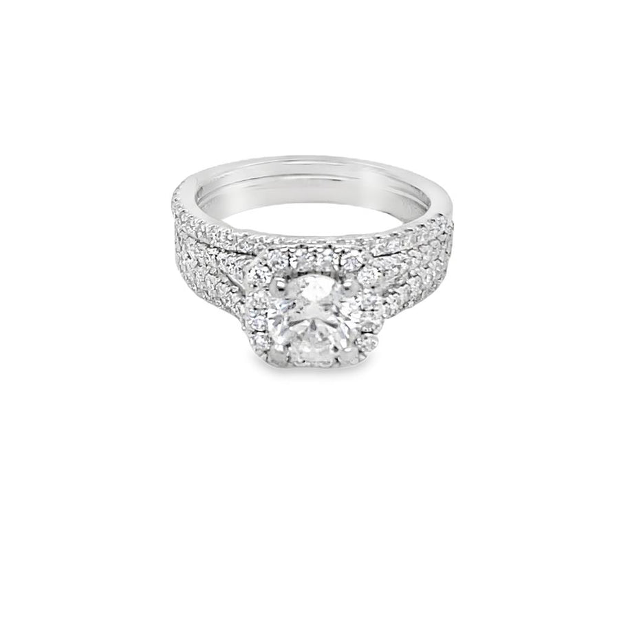 Split Shank Halo Bridal Set
