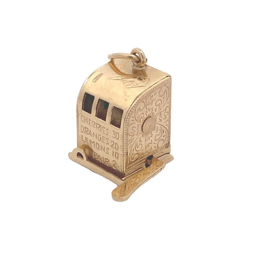 Yellow 14 Karat slot machine charm