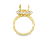 Nelson Lady's Yellow 18 Karat Diamond Halo Ring Mounting