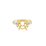 Lady's Yellow 14 Karat Cluster Accented Wedding Set Wedding/Anniversar