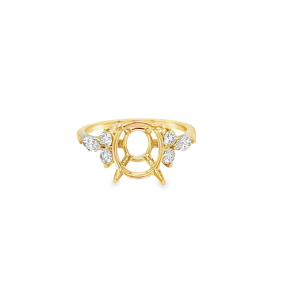 Lady's Yellow 14 Karat Cluster Accented Wedding Set Wedding/Anniversar