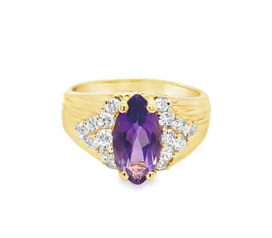 Yellow 14 Karat Graduated Ribbed Fashion Ring Estate Jewelry Size 7 Wi