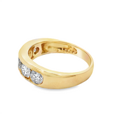 Yellow 14 Karat 5 Stone Channel Set Diamond Band Estate Jewelry Size 6