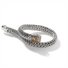 John Hardy Classic Chain Silver Small Reversible Bracelet 6.5mm with Pusher Clasp with Treated Black Sapphire and Citrine