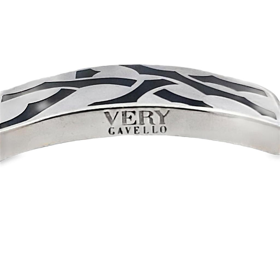 "VERY" Gavello Men's Designer Bracelet with Black Enamel