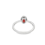 Garnet 14 Karat White Fashion Ring