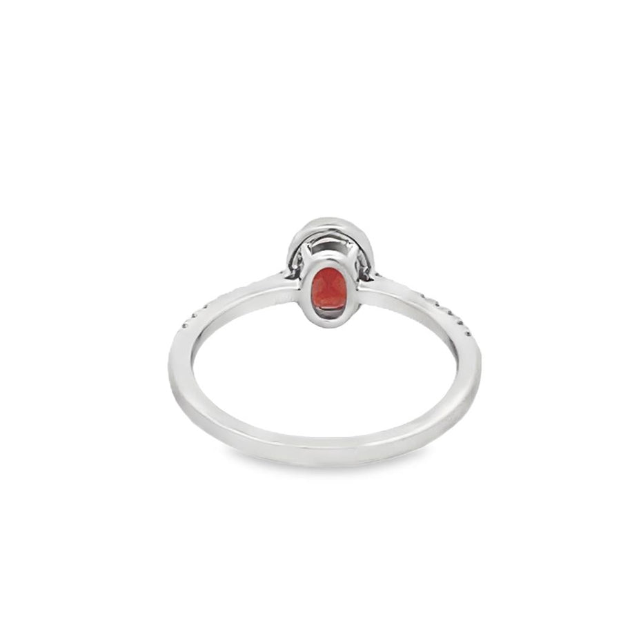Garnet 14 Karat White Fashion Ring