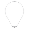 Gabriel & Co. Fashion 14K White Gold Scalloped Diamond Bib Necklace