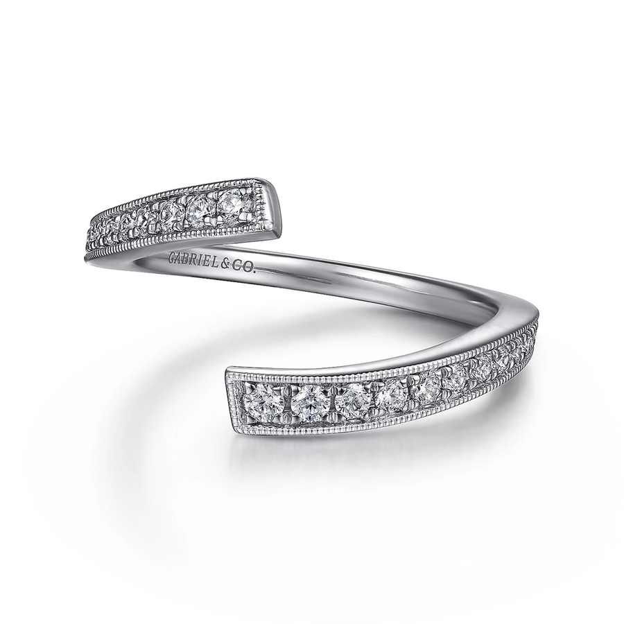 Gabriel & Co. 14K White Gold Diamond Matching Wedding Band
