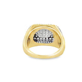 Yellow 10 Karat Gents Diamond Step Edge Estate Jewelry Size 12 With 78
