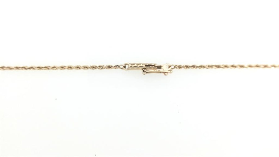 14ky 1.3mm Rope Chain 18" With Rope Twist Barrel Clasp