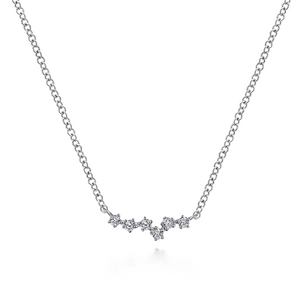 Gabriel & Co. Fashion 14K White Gold Diamond Constellation Bar Necklace