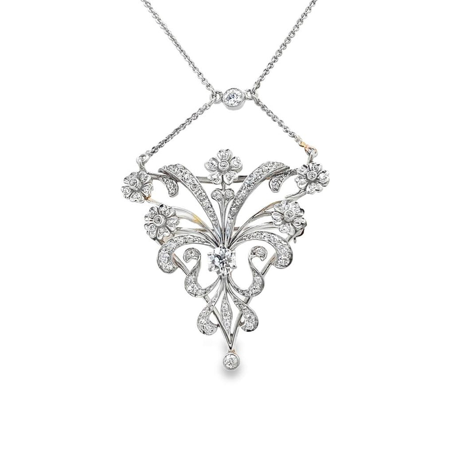 Diamond Art Deco Brooch/Pendant