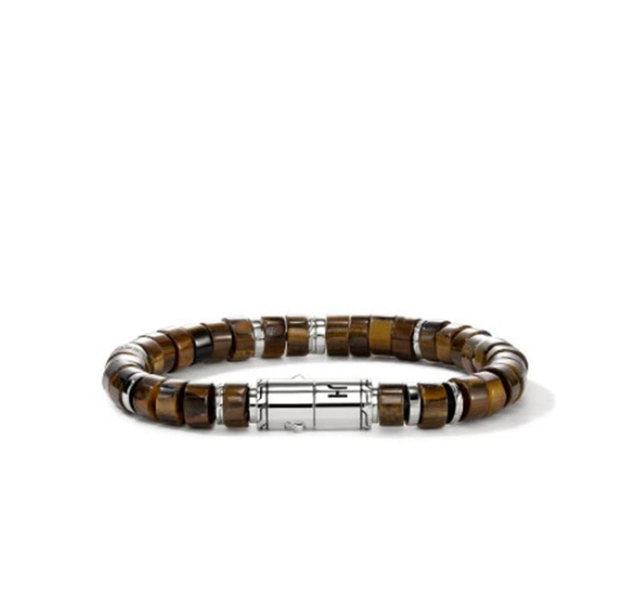 White Sterling Silver 8mm John Hardy With = 8.00X8.00mm Bead Tiger's E