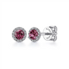 Gabriel & Co. Fashion 14K White Gold Pink Tourmaline Stud Earring