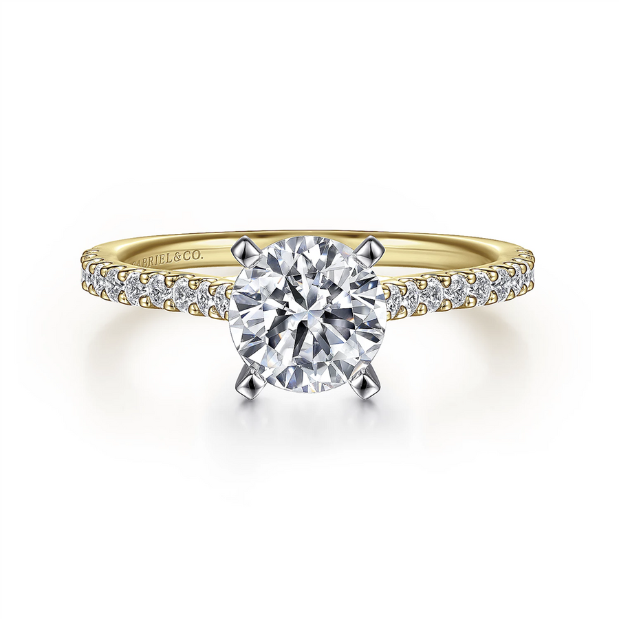 Gabriel & Co Lady's Two-Tone Straight Diamond Engagement Ring Mounting