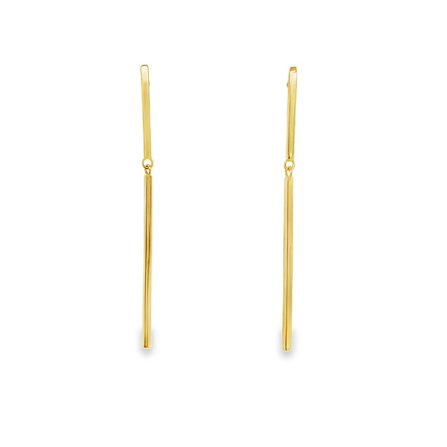 Lady's Yellow 14 Karat Graduated Bar Dangle Earrings Gram Weight: 2.1