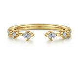 Lady's Yellow 14 Karat Station Open Wedding/Anniversary Ring Size 6.5