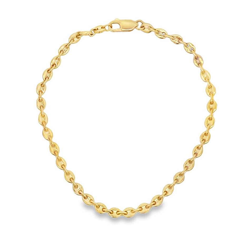 Yellow 14 Karat 3.8mm Gucci Link Bracelet W/ Lobster Clasp Estate Jewe