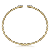 Gabriel & Co. Fashion 14K Yellow Gold Bujukan Open Cuff Bracelet with Diamond Baguettes