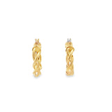 Yellow 14 Karat 3.7X18.7mm Twisted Hoops Estate Jewelry Gram Weight: 2