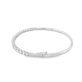 Lady's White 18 Karat Hinged Tennis Bangle Bracelet Length 7 23 = 2.33