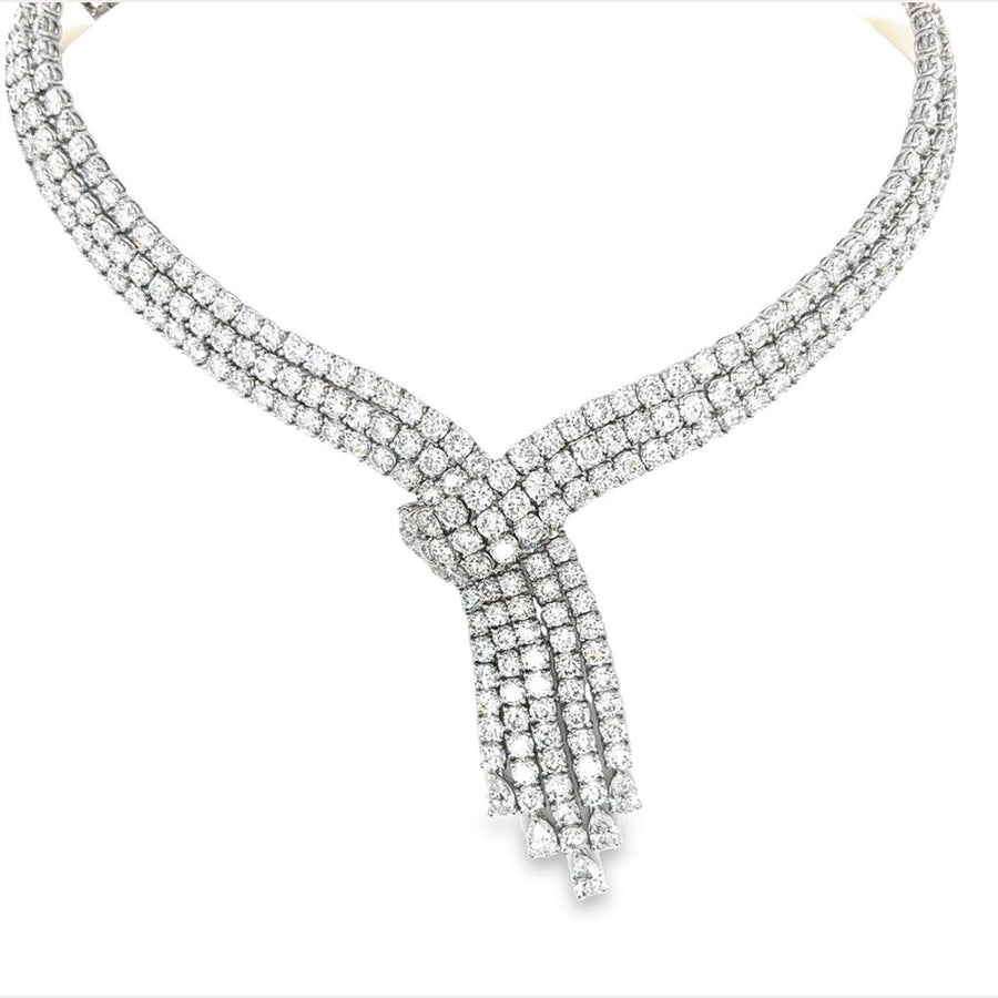 Estate Diamond Scarf Style Necklace