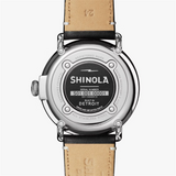 The Runwell Watch with Black Face and Black Leather Strap