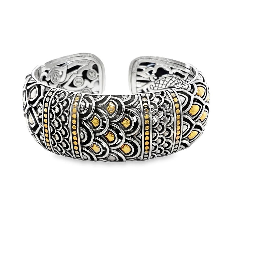 Two-Tone 18 K/Sterling Silver John Hardy Naga Legends Cuff Bracelet Es