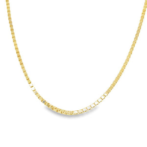 Yellow 14 Karat Diamond Cut 1.1mm Box Chain with Lobster Clasp Estate