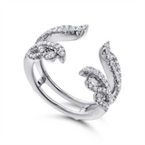 White 14 Karat Nature Pave Swirl Ring Wrap/Guard Size 6.5 Gabriel & Co