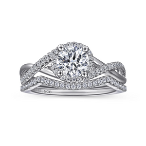 Gabriel & Co. Courtney - 14K White Gold Round Twisted Diamond Engagement Ring Mounting