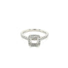 Lady's White 18 Karat Halo Ring