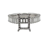 Lady's White 14 Karat Prong-Set Straight Band With Hidden Halo Ring Si