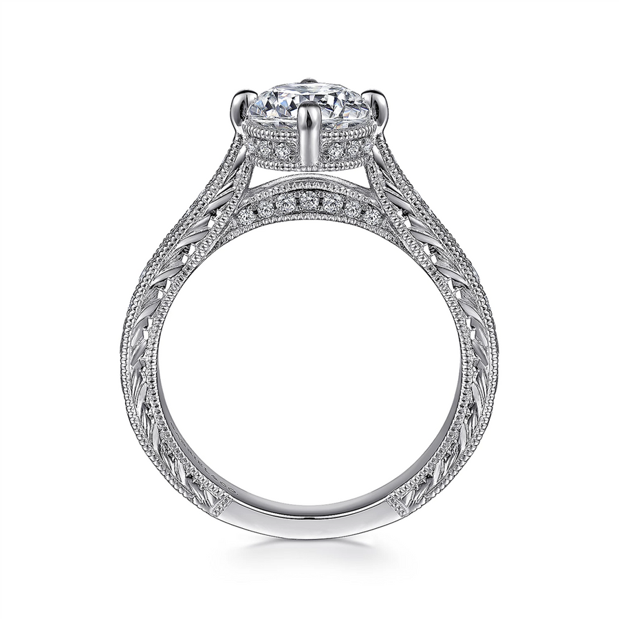 Gabriel & Co. Arabella - Engraved Diamond Engagement Ring Mounting