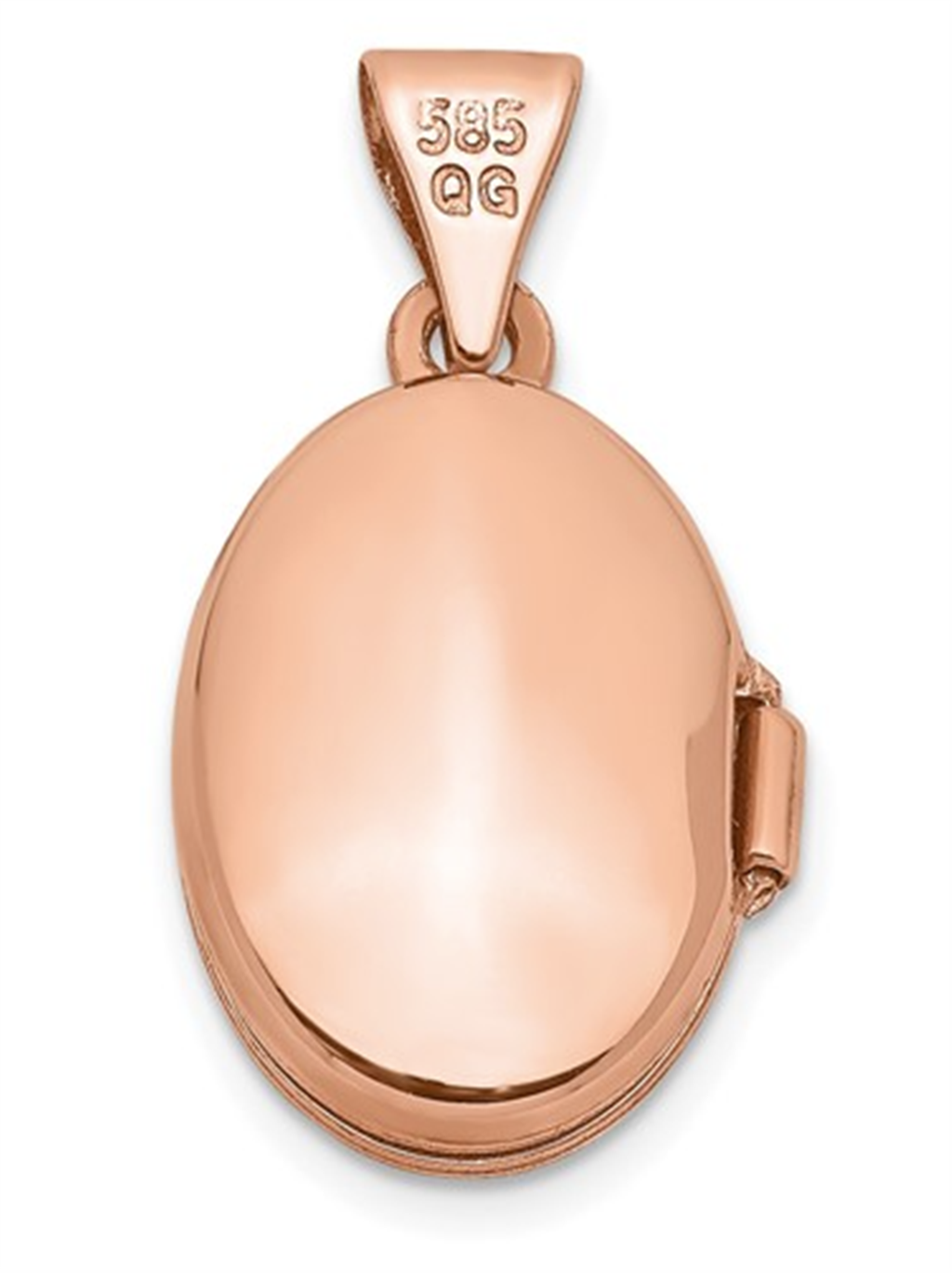 Rosé 14 Karat Plain Oval Locket Charms