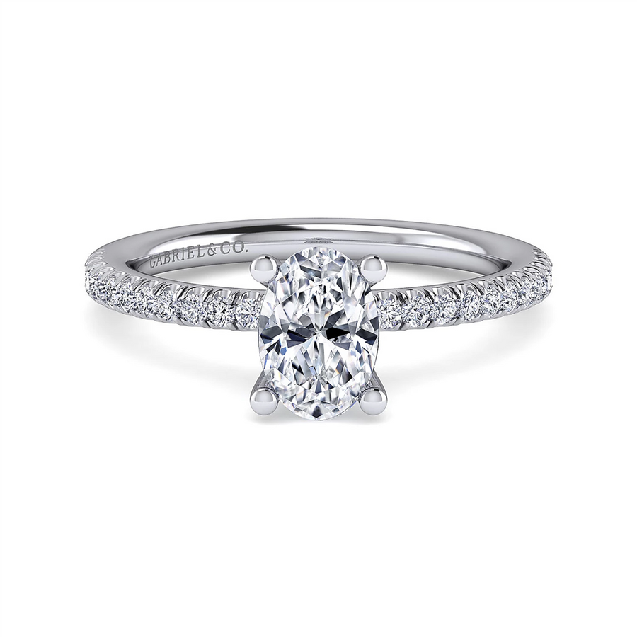 Gabriel & Co. Serenity - Hidden Halo Oval Diamond Engagement Ring Mounting