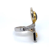 Estate Black and Yellow Diamond Ring