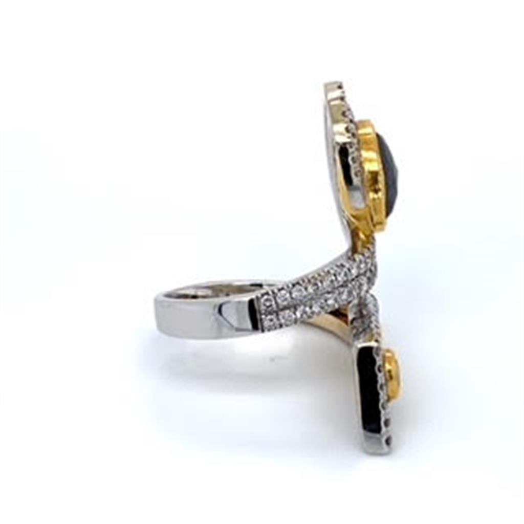 Estate Black and Yellow Diamond Ring