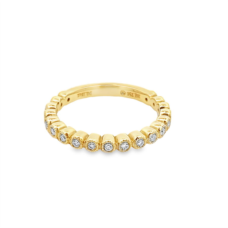 Lady's Yellow 18 Karat Bezels Wedding/Anniversary Ring