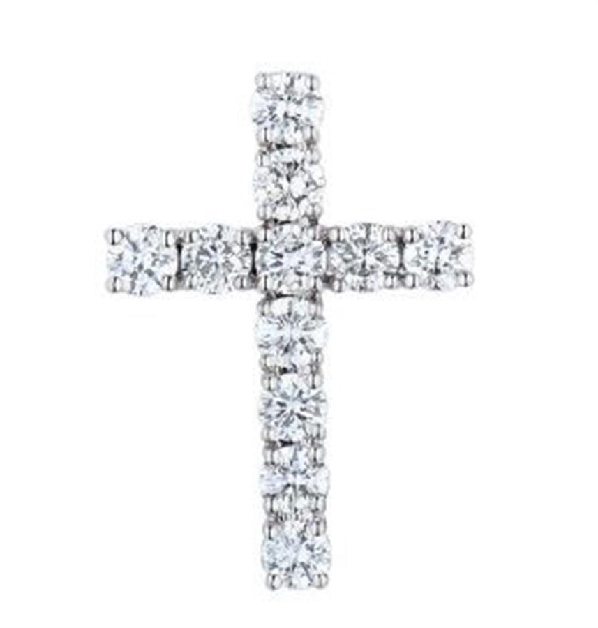 Lady's White 18 Karat Cross Pendant